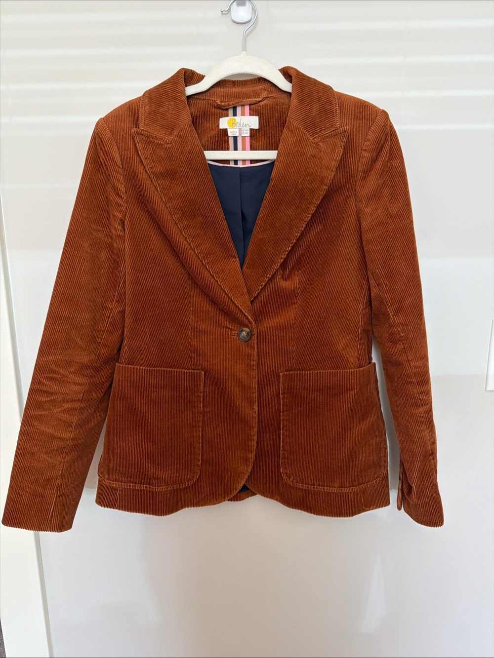 Boden Women's Corduroy Blazer in Rust - 6reg.